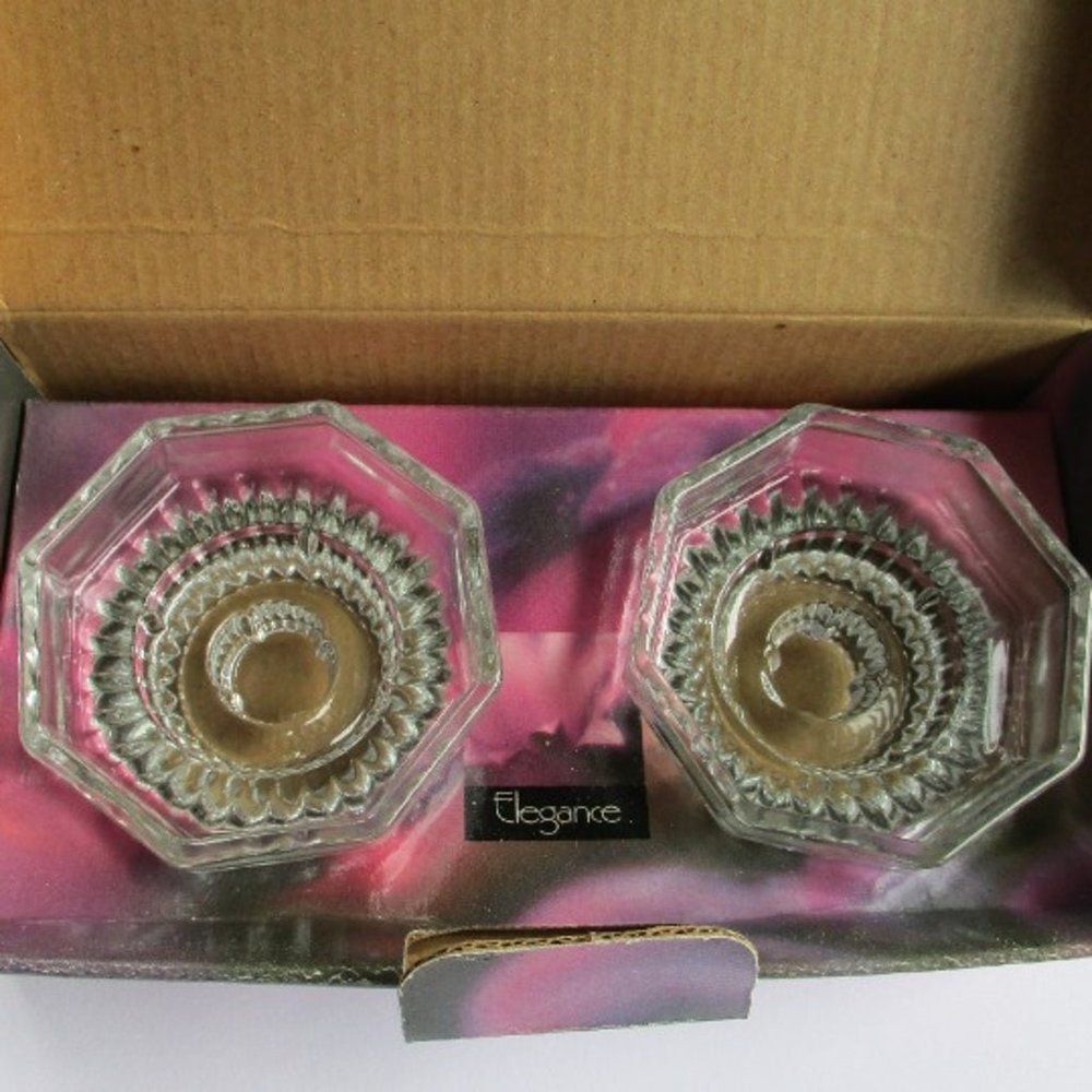 𝅺vintage Crystal Candle Holders